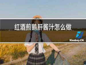 红酒煎鹅肝酱汁怎么做