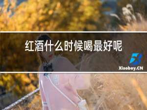 红酒什么时候喝最好呢
