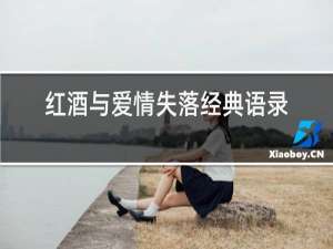红酒与爱情失落经典语录