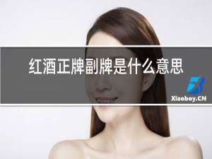 红酒正牌副牌是什么意思