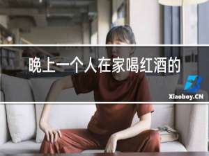 晚上一个人在家喝红酒的图片