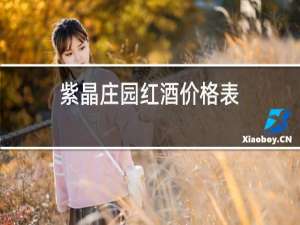 紫晶庄园红酒价格表