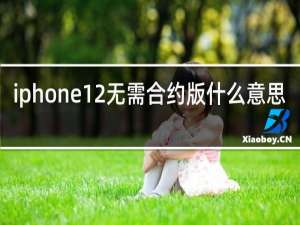 iphone12无需合约版什么意思