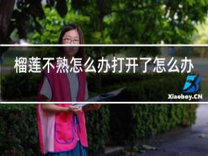 榴莲不熟怎么办打开了怎么办