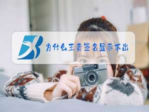 为什么王者签名显示不出来