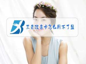 王者改名卡怎么用不了显示暂时未开放