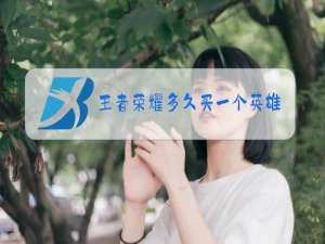 王者荣耀多久买一个英雄