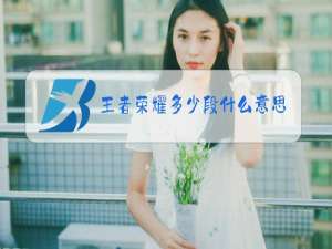 王者荣耀多少段什么意思