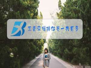 王者荣耀排位赛一共有多少段位