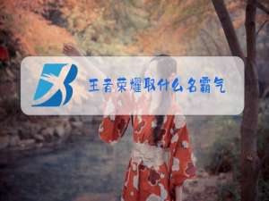 王者荣耀取什么名霸气