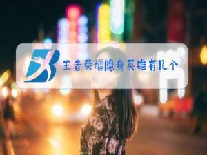 王者荣耀隐身英雄有几个