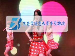 王者荣耀怎么看单英雄战绩