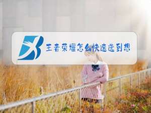 王者荣耀怎么快速选到想玩的英雄