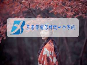 王者荣耀怎样改一个字的名字