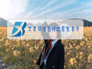 王者荣耀怎样改重复名字2020