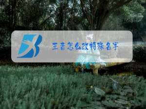 王者怎么改特殊名字