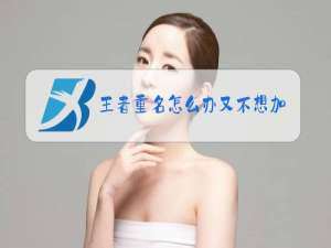 王者重名怎么办又不想加任何符号