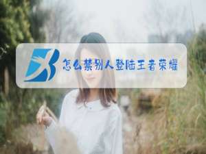 怎么禁别人登陆王者荣耀