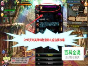 dnf天命英雄特别宝物礼盒怎么选
