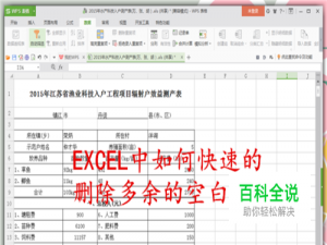EXCEL中如何快速的删除多余的空白行？