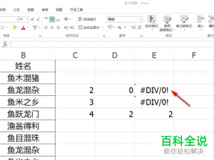 Excel表格中显示#DIV/0!的错误提示如何解决