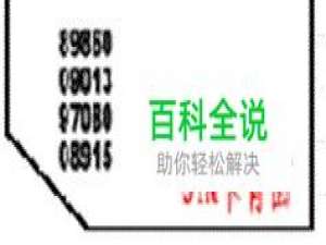 告诉你SIM卡背面数字的含义