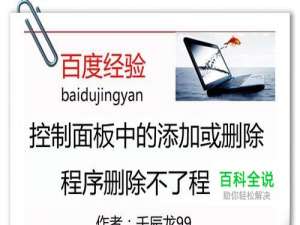 控制面板中的添加或删除程序删除不了程序