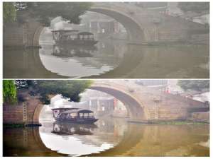 美图秀秀去雾技巧:还原水乡如画清晨