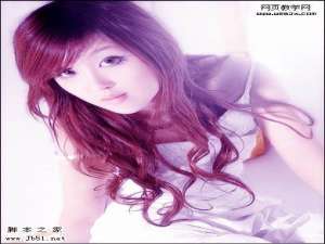 美图秀秀 优雅的冷紫色调美女照片