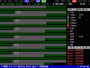 MHDD扫描硬盘时色块的含义