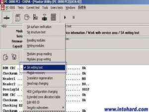 PC3000 PCI 迈拓硬盘SA区写测试图文教程