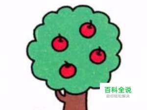 苹果树简笔画画法