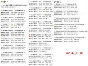 全国各省.市DNS服务器IP地址大全 (电信.网通.铁通) 图文
