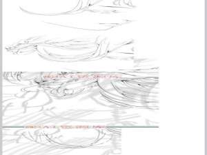 SAI古风美女动漫线稿上色涂厚的过程