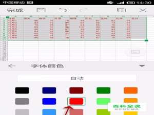 手机WPS Office表格如何设置字体颜色