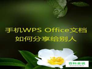 手机WPS Office文档如何分享给别人