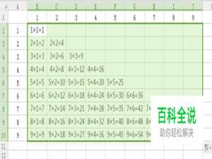 使用WPS表格如何制作九九乘法表