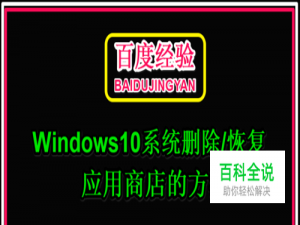 Windows10系统删除/恢复应用商店的方法