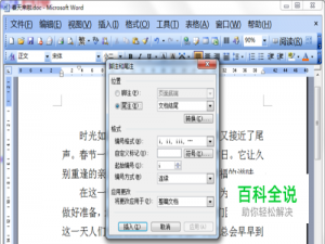 Word2003如何插入脚注尾注