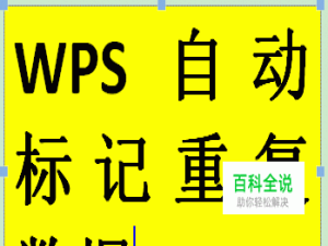 WPS怎样自动标记重复数据