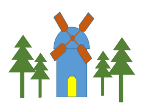 WPS怎么画简笔画效果的风车磨坊?