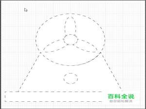 用AI制作一个电风扇的虚线简笔画