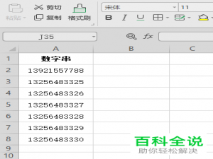怎么在电脑wps表格软件内分段显示长串的数字