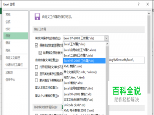 怎样把Excel2013表格默认保存设置为xls格式