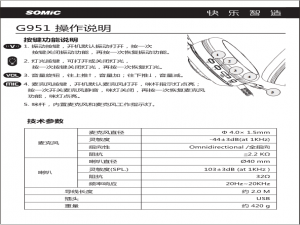 外设 硕美科 G951耳机说明书