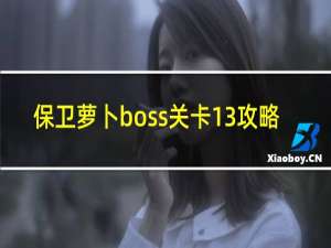 保卫萝卜boss关卡13攻略