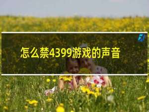 怎么禁4399游戏的声音