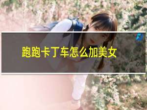 跑跑卡丁车怎么加美女