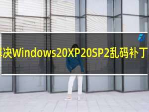 【解决Windows XP SP2乱码补丁】免费解决Windows XP SP2乱码补丁软件下载