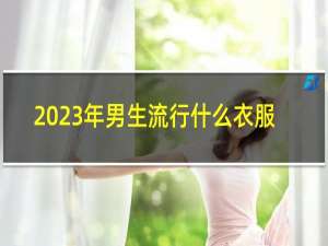 2023年男生流行什么衣服